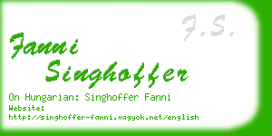 fanni singhoffer business card